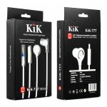 Wholesale KIK 777 Stereo Earphone Headset with Mic and Volume Control (777 Black)